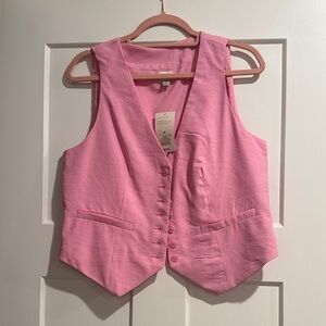 a new day Pink Button-Front Vest